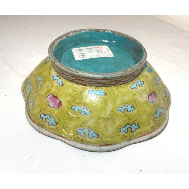 Antique 1800's Chinese Export Handmade Enameled Famille Rose Pottery Bowl Dish 3 For Sale In New York - Image 6 of 11
