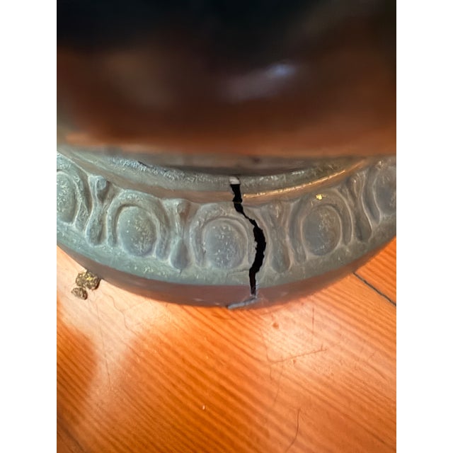 Mid 20th Century Hollywood Regency Green Ceramic and Brass Hurricane Table Lamps - a Pair For Sale - Image 10 of 14