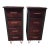 Pair of Refinished Vintage Pieces — Reimagined as Nightstands | Walnut & Deep Green With Brass Hairpin Legs For Sale