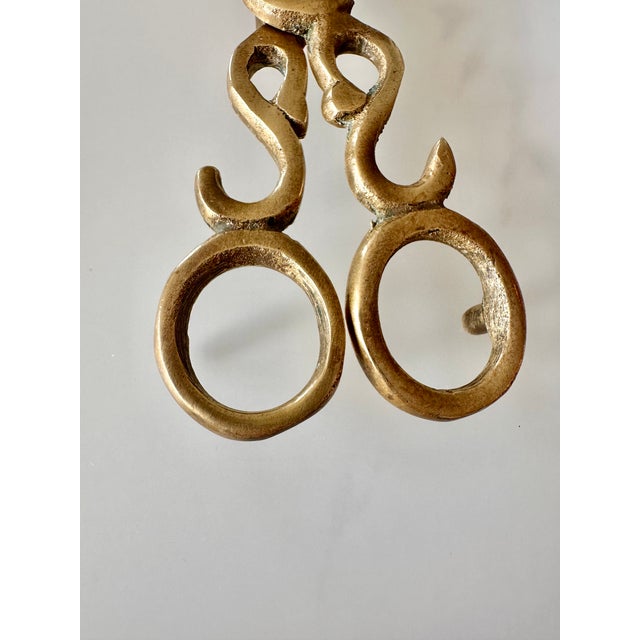 Vintage Ornate Brass Candle Wick Trimmer & Snuffer Scissors For Sale - Image 16 of 17