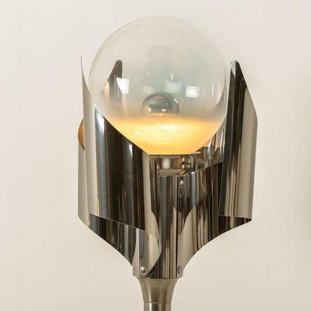 1970s Floor Lamp in Chrome Blown Glass from Reggiani, 1970 For Sale - Image 5 of 10