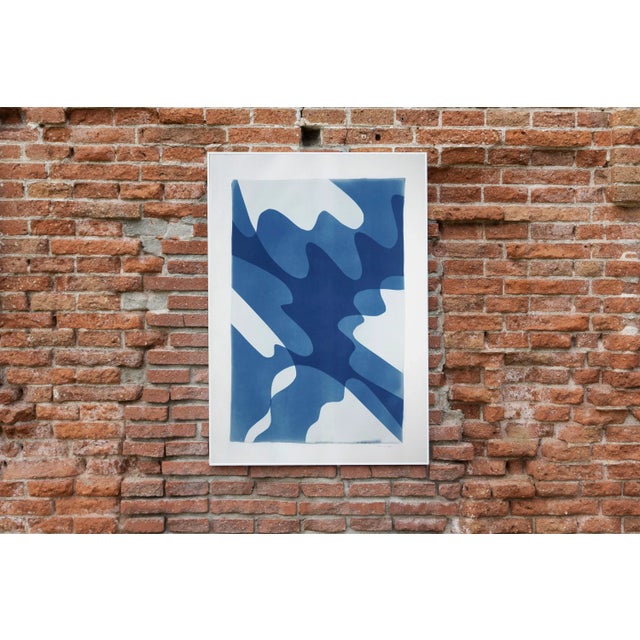 2021 "Shaky Shadows" Abstract Cyanotype on Watercolor Paper For Sale In Miami - Image 6 of 11