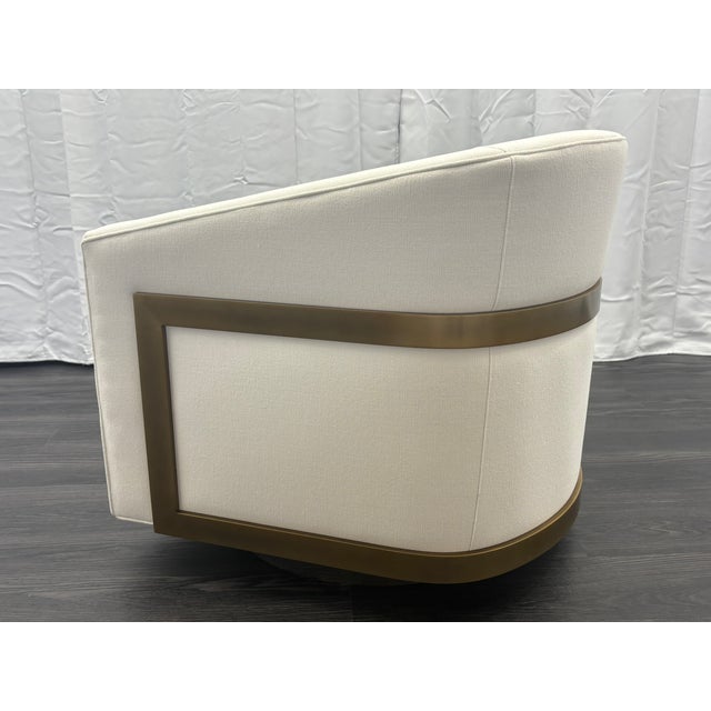 Restoration Hardware Rh Reginald Swivel Chair For Sale - Image 4 of 18