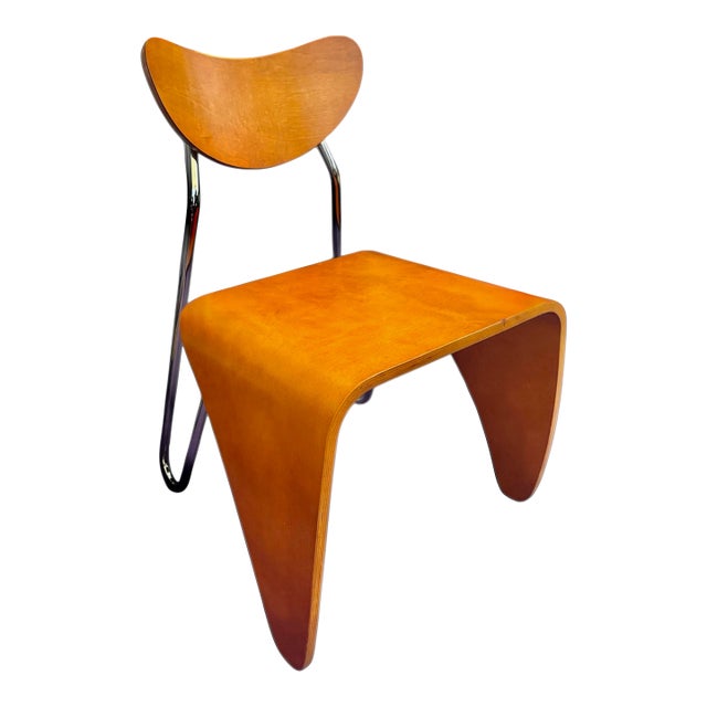 Late 20th Century Mid-Century Modern Danish Bentwood and Chrome Chair For Sale