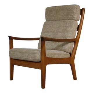 Mid-Century Teak High-Back Chair by Juul Kristensen, Denmark, 1960s For Sale