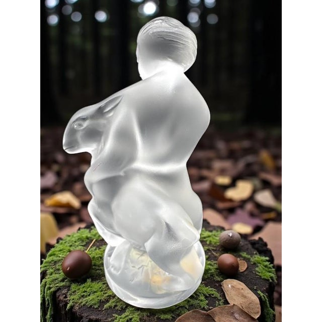 Art Deco Late 20th Century Lalique France Diana Huntress Crystal Figurine-Art Deco-Mythology-Goddess-Statue For Sale - Image 3 of 7