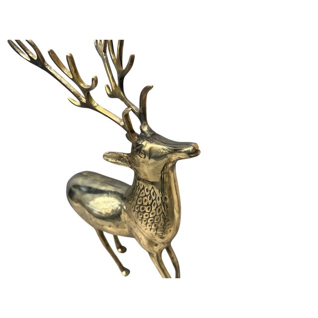 Vintage Brass Deer Figurine For Sale - Image 12 of 14