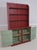 Traditional Country Red Paint Decorated Step Back Cupboard Hutch For Sale - Image 3 of 15