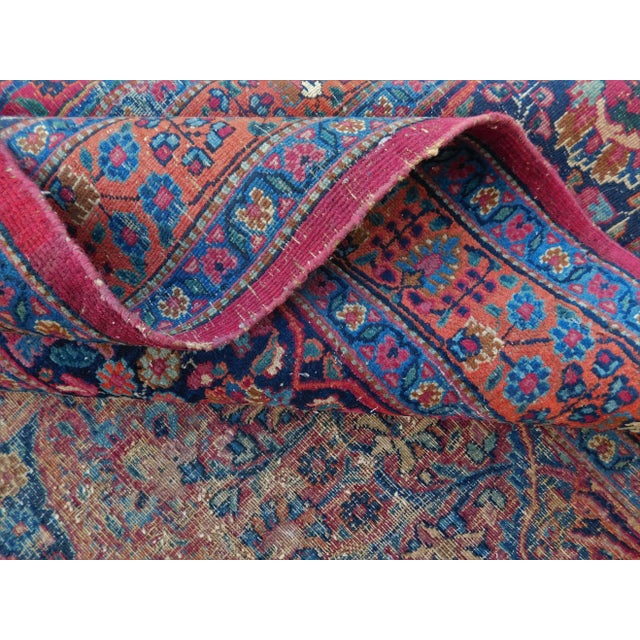 1920s Antique Persian Mashad Hand Made Rug. 8'8"x 11'4" For Sale - Image 11 of 13