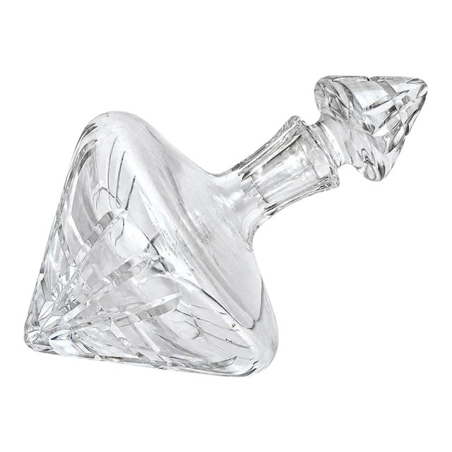 Sculptural Cut Crystal Tilted Decanter With Stopper, Attributed to Marquis by Waterford Omega For Sale