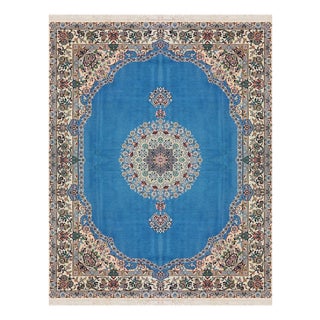 Middle Eastern Rug in Wool and Silk For Sale