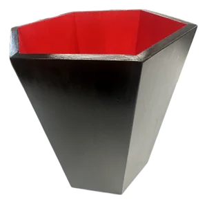 Hand Crafted and Hand Solid Wood Hexagonal Waste Basket Traditional Yet Modern