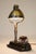 A very early striking and unique Brass & cast iron "Bradley & Hubbard" Industrial Machine Age Student table lamp with...