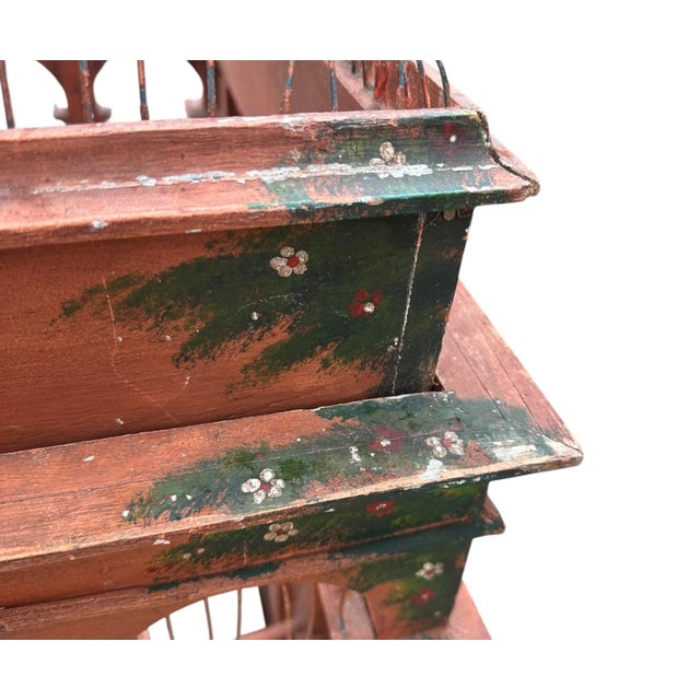 Antique Hand Painted Victorian French Birdcage For Sale - Image 9 of 10