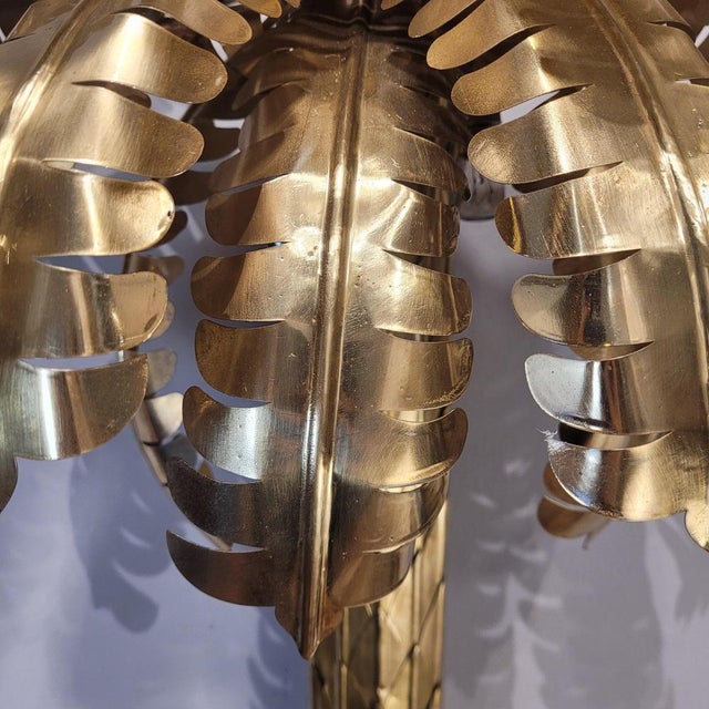 Palm Tree Lamps in Gilt Brass by Christian Techoueyres for Maison Jansen, France, 1970s, Set of 2 For Sale - Image 12 of 18