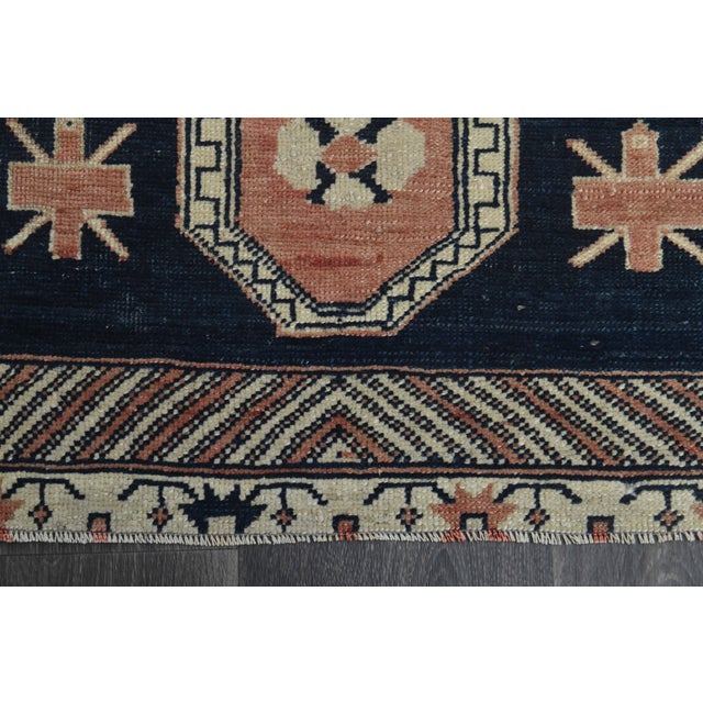 1970s 1970s Vintage Turkish Handmade Wool Cotton Orange Runner Rug For Sale - Image 5 of 11