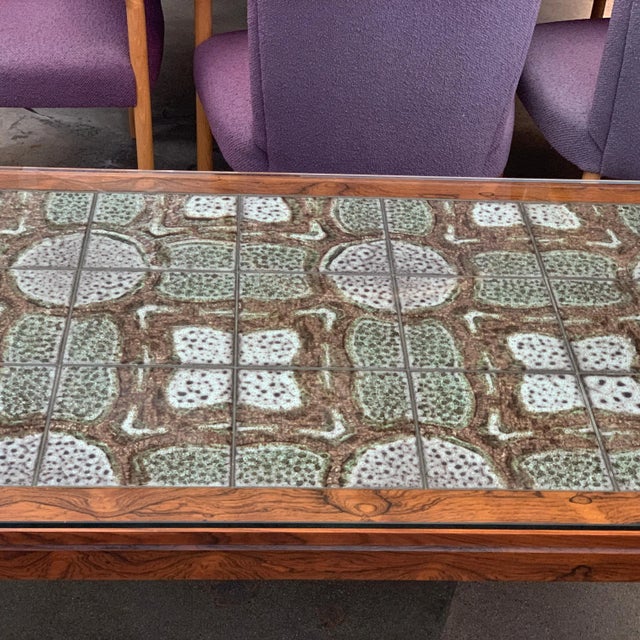 Tile Top Rosewood Cocktail Table For Sale - Image 10 of 13