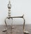 Pair of Brass Fireplace Andiron Set in Silver Antique Finish For Sale In Dallas - Image 6 of 7
