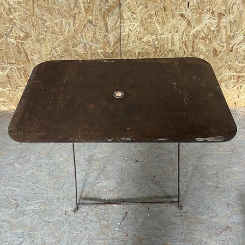 Vintage French Rectangular Metal Folding Dining Table, 1950s For Sale - Image 3 of 3