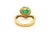 Heart Cut Green Emerald and Diamond Ring in 18k Yellow Gold Size 7 ( All Sizes Available) For Sale In New York - Image 6 of 16