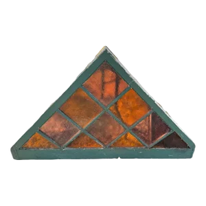 Antique Colored Stained Glass Pyramidal Church Window