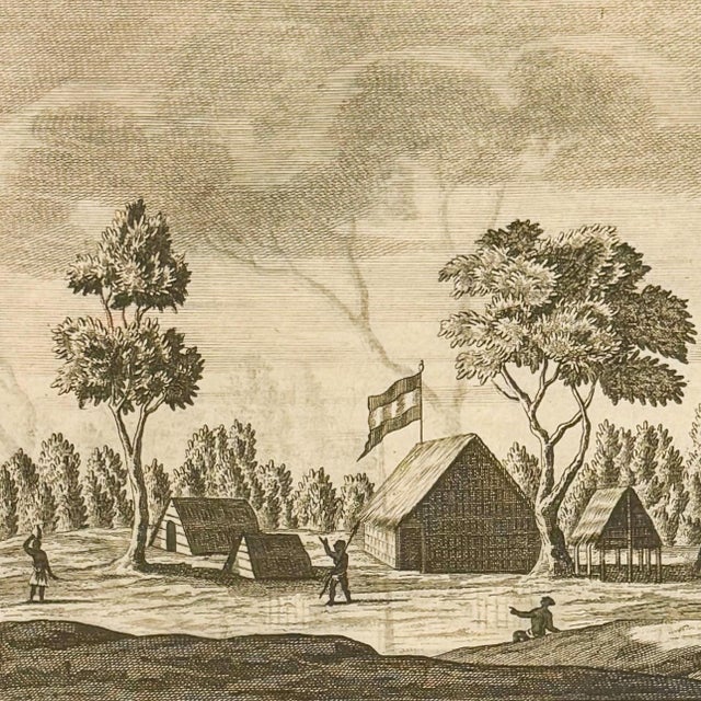 Early 18th Century 1726 Dutch Trading Post in Madagascar Copper Engraving | François Valentijn For Sale - Image 5 of 5