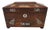Antique English Rosewood and Mother of Pearl Inlay with Bun Feet and Sarcophagus Form For Sale