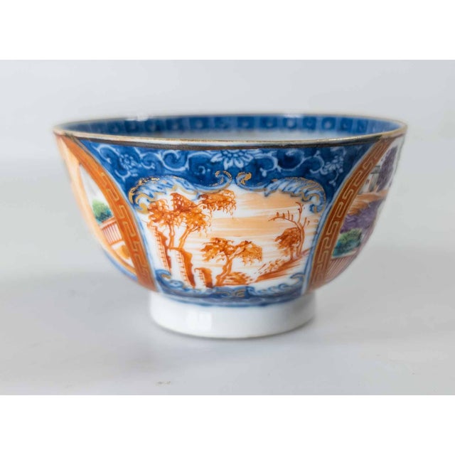 19th Century Chinese Export Rose Mandarin Palette Teacup and Saucer For Sale - Image 14 of 18