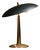 Italian Black and Brass Table Lamp with Adjustable Shade For Sale