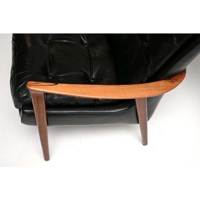 Vintage Swedish Armchair in Leather by Inge Andersson from Brødere Andersen, 1960 For Sale - Image 10 of 11
