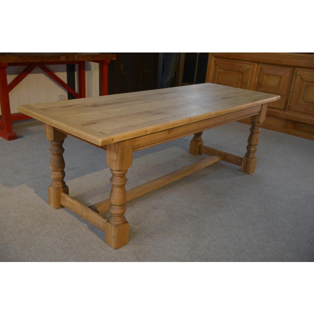 Mid-Century Modern Oak Farm Table, 1950s For Sale - Image 3 of 9