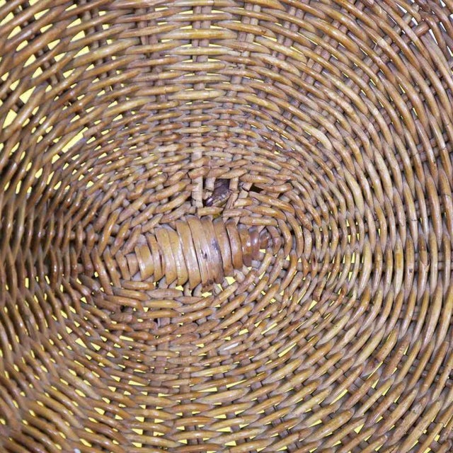 Rounded Wicker and Metal Lounge Chair For Sale - Image 4 of 10