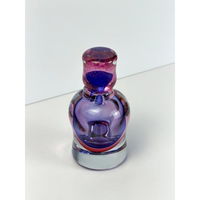 Purple and Fuchsia Sommerso Murano Glass Decanter, 1980s For Sale - Image 3 of 11