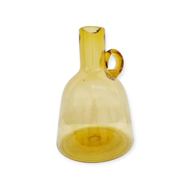 Amber Handcrafted Glass Vase, 1970s For Sale - Image 16 of 16