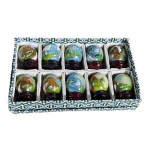 Chinoiseire Soap Stone Set of Ten Decorative Eggs on Stand