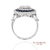 18k(750) White Gold Royal Blue Sapphire and Asscher Pie Cut Natural Diamond Ring, Size 6.5 For Sale - Image 9 of 11