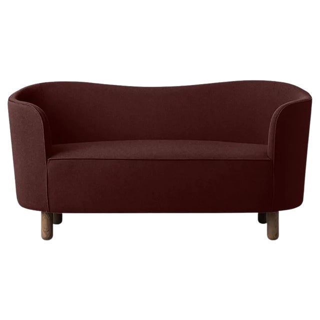 Maroon and Smoked Oak Raf Simons Vidar 3 Mingle Sofa by Lassen For Sale