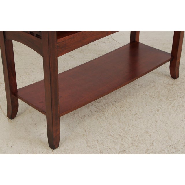 Arts & Crafts 2 Tier 1 Drawer Cherry Sofa Table For Sale - Image 9 of 13