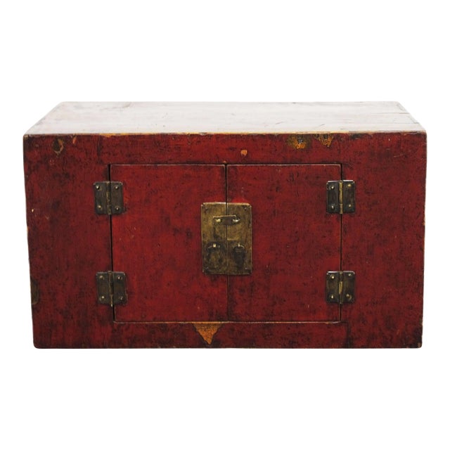 Antique China Red Cabinet For Sale