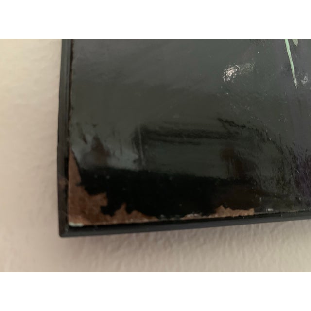 Wood 1955 Homage to Tworkov | Acrylic on Masonite Titled “Harlem Night” | Abstract Expressionist Painting, 16x20 For Sale - Image 7 of 9