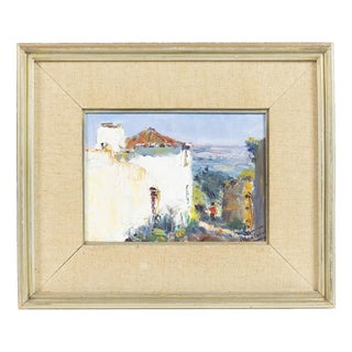 Jaime Murteira, Landscape with Houses, Oil on Canvas For Sale