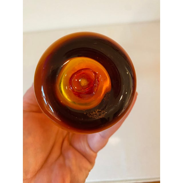 Tangerine Vintage Blenko Swung Bud Vase, Tangerine, 1970s For Sale - Image 8 of 8