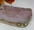Early 21st Century Rose Quartz Slice Tray With Gold Electroplated Rim For Sale In Providence - Image 6 of 12
