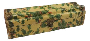 Vintage Green & Yellow Decoupage Decorative Box With Lid