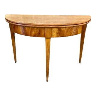 19th C. Biedermeier Walnut Lift Top Console For Sale