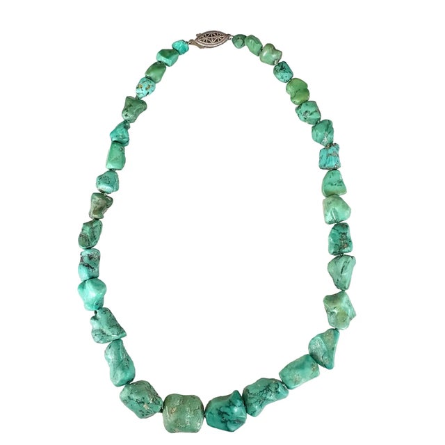 Mid 20th Century Vintage American Turquoise Beaded Necklace - 16.5" For Sale - Image 5 of 5
