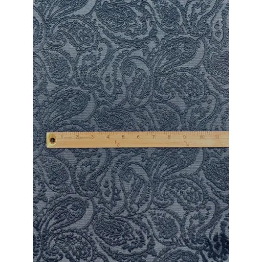 Heavy duty denim navy blue paisley upholstery drapery fabric. Price is per yard. Let us know if you need more than what is...