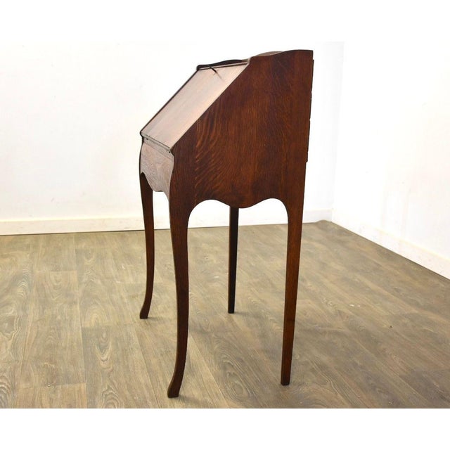 Arts & Crafts Arts and Crafts Petite Oak Secretary Desk For Sale - Image 3 of 7
