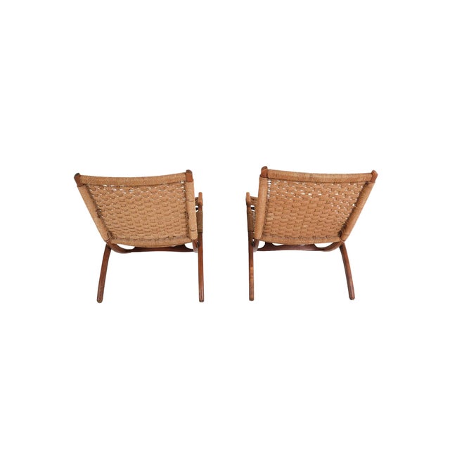 Mid-Century Modern Danish Modern Teak Folding Chairs in the Style of Ebert Wels - A Pair For Sale - Image 3 of 12