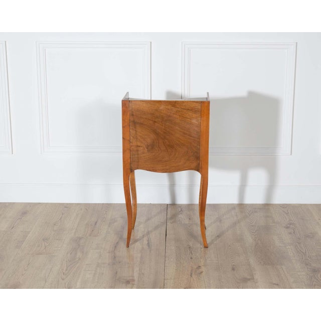 Mid 20th Century Mid-20th Century Pair of Louis XV Style Cherry Bedside Tables with Drawer and Niche For Sale - Image 5 of 14